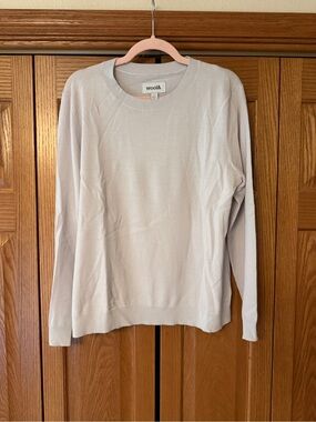 wool& Maeve Light Gray Crewneck Sweater